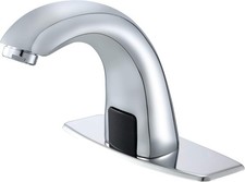 Automatic Sensor Sink Faucet with Hole Cover Plate, Brass, Chrome Finish