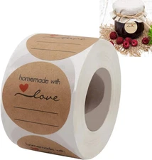 Jam and Jelly Jar Canning Labels for Mason Jars and More(2" round 500/Roll) with