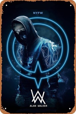 Alan Walker Poster Tin Metal Signs Vintage Wall Art Decoration Poster 8x12 inch