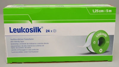 BSN MEDICAL Leukosilk 1,25cm x 5m Fixierpflaster Rollenpflaster 24 Stück 01031-00