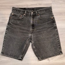 Vintage Levis 505 Jean Shorts Mens 32 Black Jorts Red Tab USA Made 90s