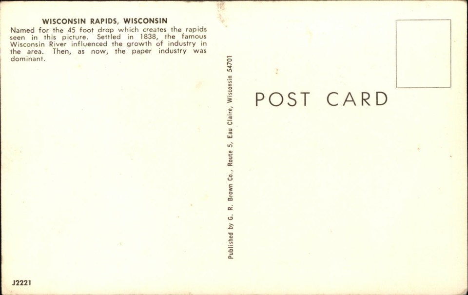 Greetings From Wisconsin Rapids Wisconsin Aerial view vintage postcard ...