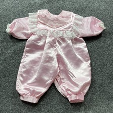 Vintage Pink Satin One Piece Jumpsuit Baby Girl Toddler Outfit Size 18 Months
