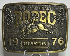 1976 HESSTON VINTAGE National Rodeo Finals BELT BUCKLE 100 AUTHENTIC  LOOK 