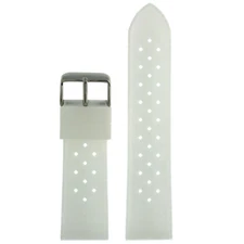 Silicone Rubber Breathable Watch Band White  125W