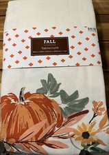 Fall Thanksgiving Pumpkin Sunflower Tablecloth 60x120 NEW