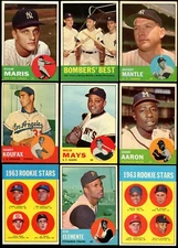 1963 Topps Baseball 1 - 250   -Complete Your Set -PRICING BASED ON CONDITION