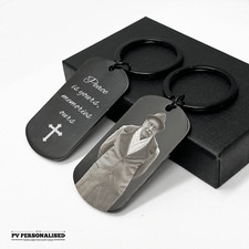 Keepsake Photo Memorial Keyring Personalised Gift Dog Cat Memory Loss Keychain