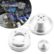 Billet Aluminum V-Belt Pulley Kit 302 351W 351C 351M 400 Air A/C Vintage Classic