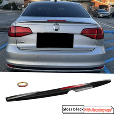 Fit For Vw Jetta Mk6 Gloss Black Rear Trunk Spoiler Wing W Red Reflector 12-18 Fit For Vw Jetta Mk6 Gloss Black Rear Trunk Spoiler Wing W Red Reflector 12-18