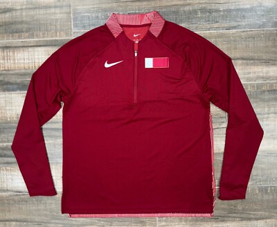 New Mens Nike Pro Elite Team Qatar Track & Field L/S Top CI8847