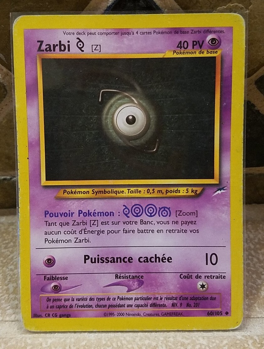 FRENCH UNOWN Z 60/105, NEO DESTINY, POKEMON CARD (NM)