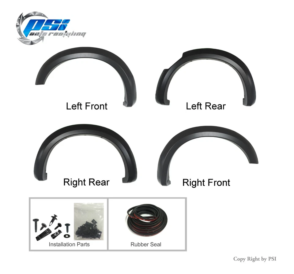 Paintable Extension Style Fender Flares Fits Nissan Titan XD 2016-2021 Full Set - Image 2 of 3