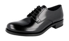 PRADA Polished Derby Dress Shoes - Rubber Sole - Black - NEW -  US 8.5 EU 41,5