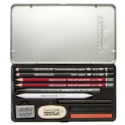 Cretacolor TEACHERS CHOICE Künstler Bleistift Zeichenset - Anthrazit, Pastell - 400 32