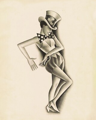 COTTON CLUB DANCER or Cafe Au Lait c1927, Vintage Art Reprint