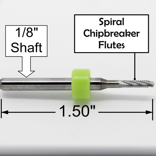 .072" 1.80mm Router - Carbide - Chip Breaker Flutes - Drillpoint Tip | CNC PCB N - Picture 4 of 5