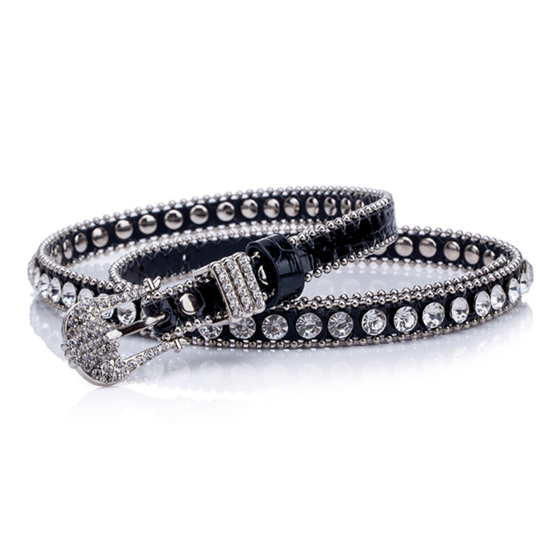 Full Rhinestone Crystal Studded Belt for Jeans Dresses DBFBDTU Western Rhinestones Belts Punk Cowboy Crystal  main image 3