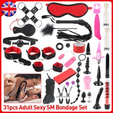 31/10 Sexy BDSM Bondage Set Kit Adult Hand Cuffs Foot cuff Whip Rope Sex SM Toys