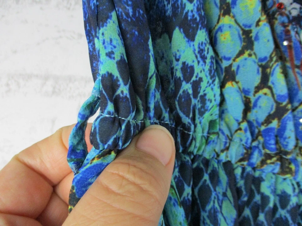 She & Hers Mujer Mono Mono Mono Azul Piel Serpiente Estampado M, 10/12 Embellecido Foto 3 de 4