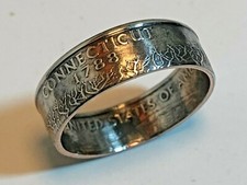 Connecticut Coin Ring USA State Quarter 25 Cents Handmade Vintage Custom Jewelry