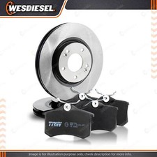 Rear TRW Disc Rotors + Brake Pads fits Mercedes-Benz CLA180 CLA200 CLA220 CLA250