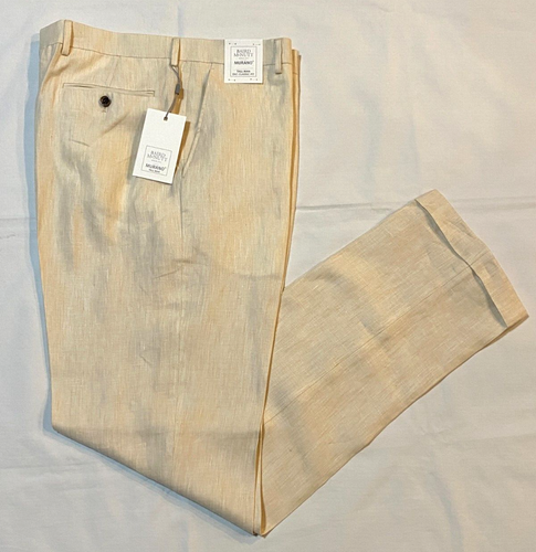 NWT-MURANO Baird McNutt Linen ZAC Classic Fit Dress Pants BIG & TALL-Men's 46x32