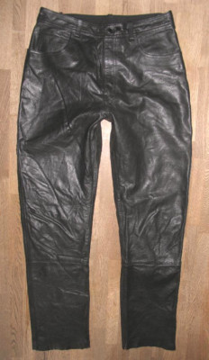 / HEIN GERICKE / Mens LEATHER JEANS / Biker Leather Trousers in Black approx W32 / L32
