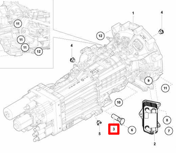 0B9525558 OEM Lamborghini Aventador Transmission Oil Filter with Flange