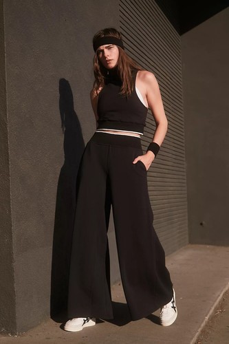 NECK WIDE LEG PANT SET 