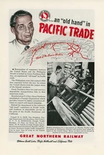 1946 Great Northern Railway Ad Postwar Trade Philippines Manila Rope Industry