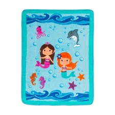 Little Mermaids, Sea Animals Girl's Toddler Blanket Throw, 30" X 40"