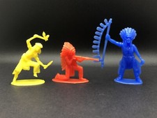 Vintage Lot 3 Tim-Mee Marx MPC Cowboys Indians Soldiers,