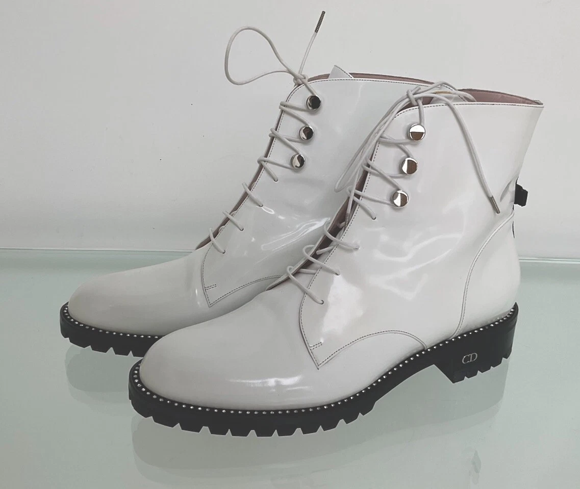 Bottines femme cuir émaillé Dior Rebelle