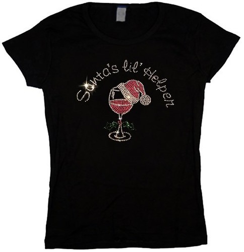 Ladies T-shirt Santa's little helper 