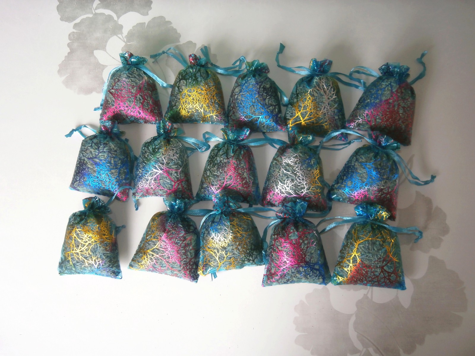 Sachets de Lavande Bleu Turquoise Décor Coraux pour Parfumer le Linge de Maison