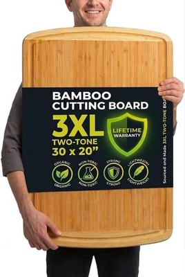 Greener Chef 30 x 20 Organic Extra Large Cutting Board with Lifetime Replacem...