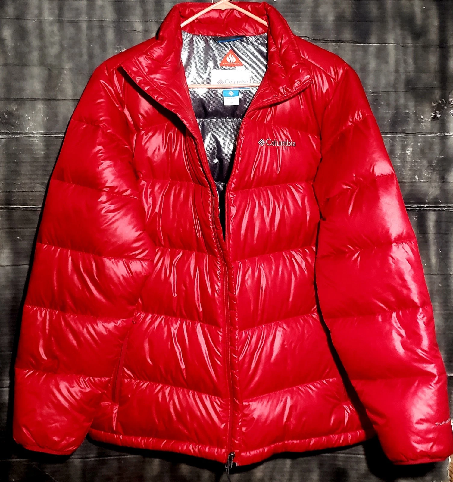Columbia 650TD Red Goose Down Puffer Jacket Zip Turbodown Mens Sz M NEW NO TAGS