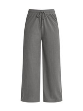 (In The Style ) - Light Grey Wide leg trousers -Ribbed knit - sizes 12 , 14