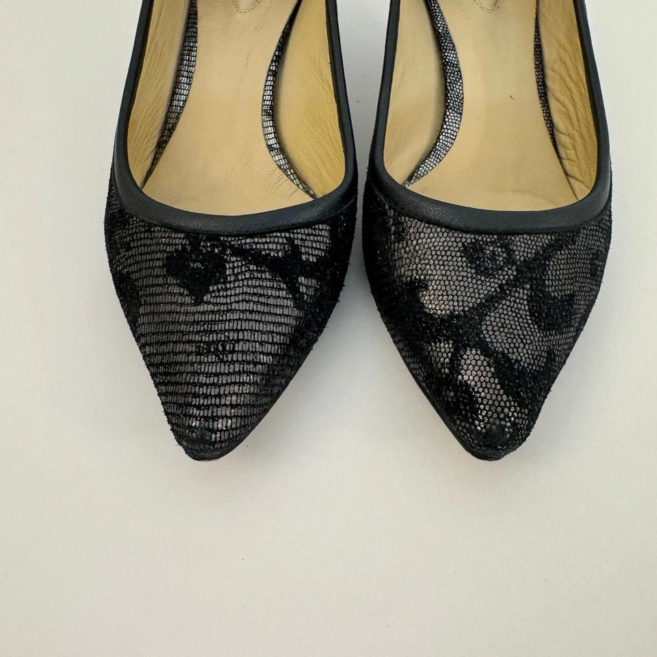 Zapatos de salón Bloch Kitten cómodos con tacón punta plateados negros 38,5 (US8,5) Foto 3 de 4