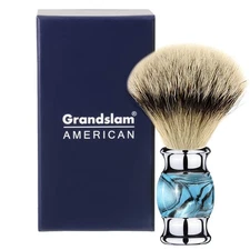 Grandslam Finest Badger Shaving Brush with Resin Handle- Engineered for blue 