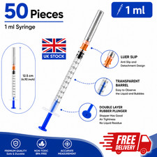 50 PCS 1ml Syringe With Cap Individually Sealed Disposible Microfine Syringes