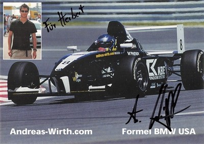 Andreas Wirth, Originalautogramm, Autogrammkarte, Formel BMW USA