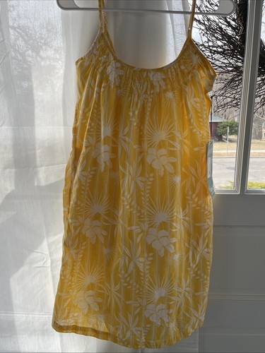 Carve Designs Valiente Dress Largo Size Small Yellow Tropical Print Sundress