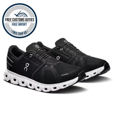 (Authentic ) On Men's Cloud 6 Running Shoes Sneakers Black | White New With Box