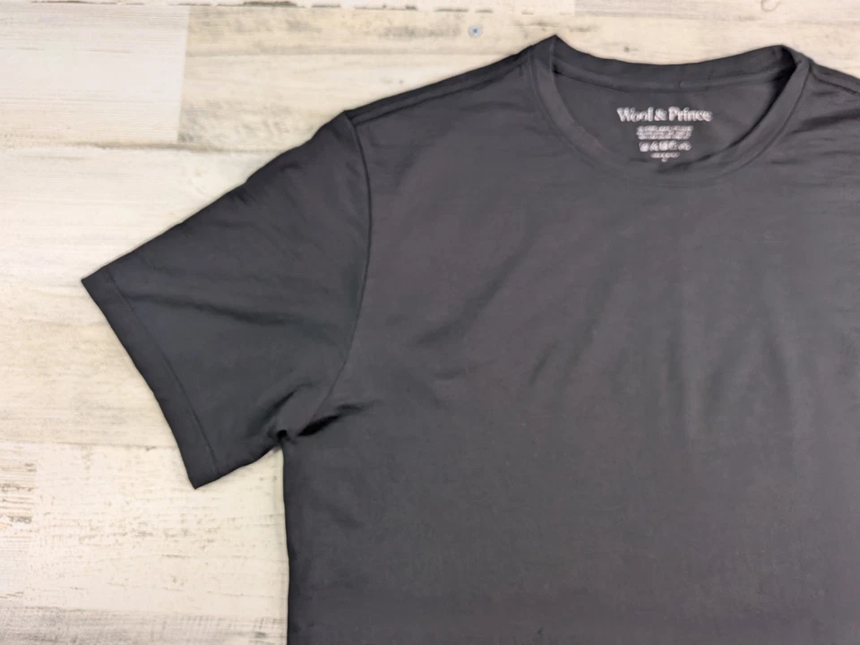 Wool & Prince Shirt Mens Medium Black Merino Wool Blend Crew Neck* - Image 3 of 4