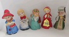 NWT JASCO Christmas MERRI-BELLS 1978 Taiwan Lot Of 5 Porcelain Figurines VINTAGE