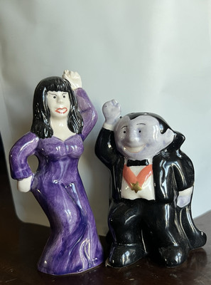 Vintage Monster Mash Dracula & Countess Salt & Pepper Shakers