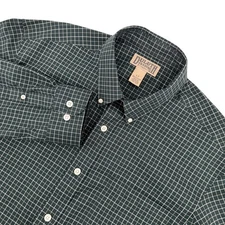 Duluth Trading Co Mens Size LT Green Plaid Long Sleeve Button Down Shirt