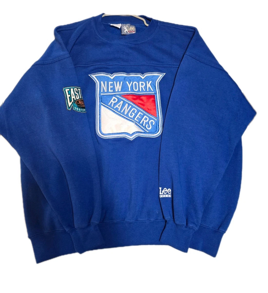 Sweat Vintage LEE USA Années 80 - Col Ras Du Cou - Bleu - Taille L